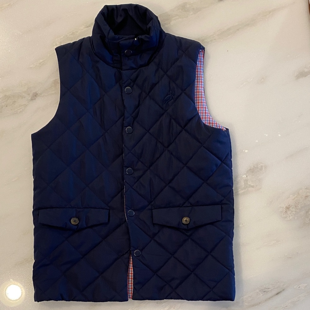 TBBC Navy Quilted Puffer Vest - Sleeveless Button Front